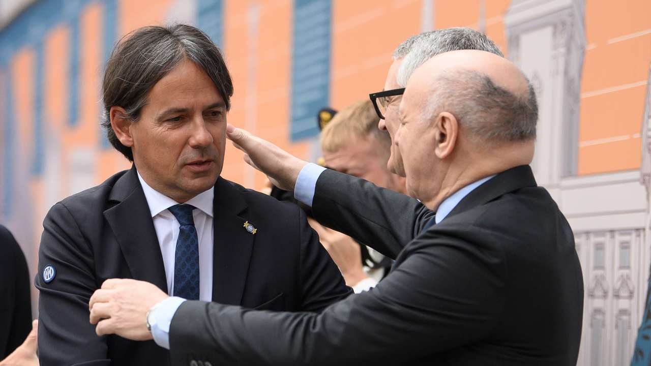 Simone Inzaghi e Giuseppe Marotta - fonte Lapresse - wintersport-news.it